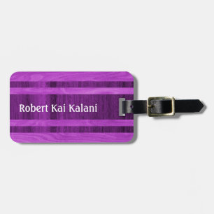 Etiqueta Para Maletas Monograma de Waikokos Hawaiano Faux Wood Surfboard