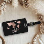 Etiqueta Para Maletas Monograma del Mapa Mundial Metálico del Relieve me<br><div class="desc">Este diseño se creó a través del arte digital. Puede ser personalizado en el área de proporcionar o personalizar eligiendo la opción de pulsar para personalizar y cambiando el nombre, las iniciales o las palabras. También puede cambiar el color y estilo del texto o eliminar el texto para un diseño...</div>