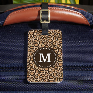 Etiqueta Para Maletas Monograma del Personalizado de impresión de Brown
