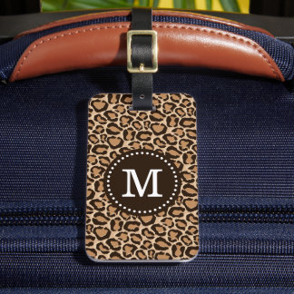 Etiqueta Para Maletas Monograma del Personalizado de impresión de Brown