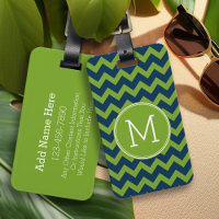 Monograma del Personalizado de los Chevrons azul y