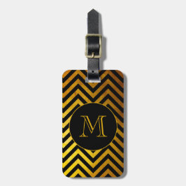 Etiqueta Para Maletas Monograma del Personalizado del patrón de cheurón 
