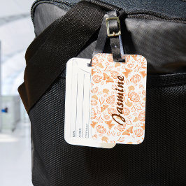 Etiqueta Para Maletas Monograma del Personalizado del patrón floral de l