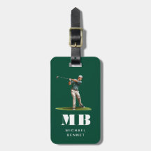 Monograma Deportivo de Golfista Verde Moderno