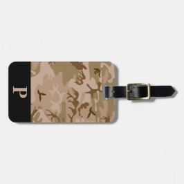 Etiqueta Para Maletas Monograma Desierto Militar Camo Camuflaje Negro