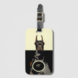 Etiqueta Para Maletas Monograma Doberman Pincher Classic