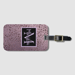 Etiqueta Para Maletas Monograma Dusky Violet Leopard