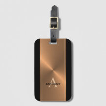 Monograma elegante de oro negro para hombres