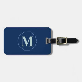 Etiqueta Para Maletas Monograma elegante Navy Blue personalizado
