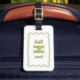 Etiqueta Para Maletas Monograma Escalonado Personalizado Verde