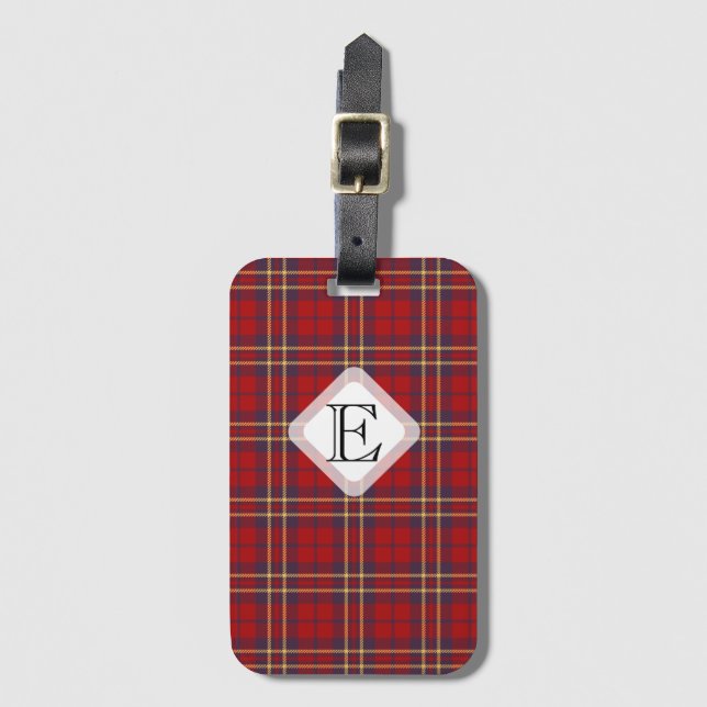 Etiqueta Para Maletas Monograma, escocés escocés escocés clan de estrán  (Anverso vertical)