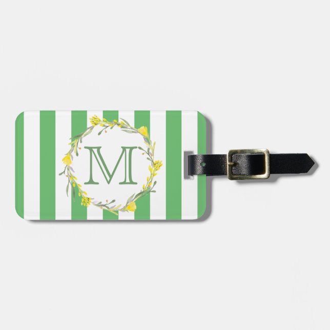 Etiqueta Para Maletas Monograma floral (Frente Horizontal)