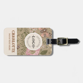 Etiqueta Para Maletas Monograma floral botánico de flores silvestres mod