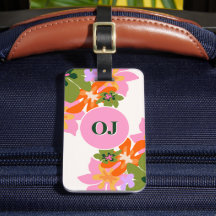 Monograma floral colorido elegante femenino