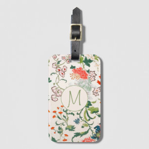 Etiqueta Para Maletas Monograma floral elegante