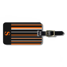 Monograma Franja de código de barras naranja negro