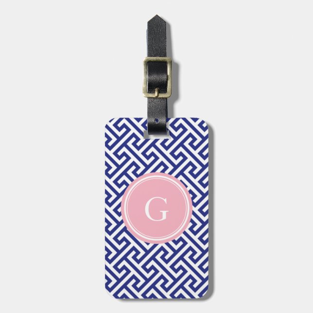 Etiqueta Para Maletas Monograma geométrico del modelo del extracto (Frente Vertical)