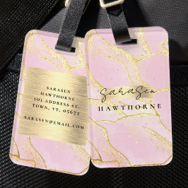 Etiqueta Para Maletas Monograma Girona Moda Purpurina rosa