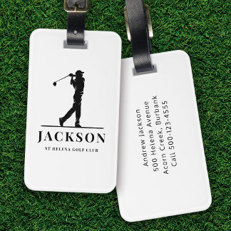 Etiqueta Para Maletas Monograma Golfer personalizado