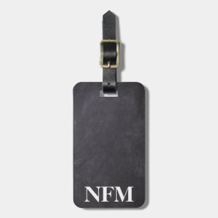 Etiqueta Para Maletas Monograma Gray Chalkboard