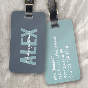 Etiqueta Para Maletas Monograma gris personalizado