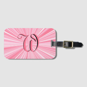 Etiqueta Para Maletas Monograma inicial de estallido de color rosado cal