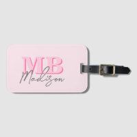 Monograma inicial rosado moderno minimalista