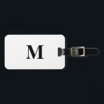 Etiqueta Para Maletas Monograma Iniciales Negro Blanco Nombre personaliz<br><div class="desc">Monogramado inicial y también detalles personales como nombre,  dirección,  número de teléfono y correo electrónico,  todo lo cual puedes editar. Diseñado con un fondo blanco y negro sencillo,  elegante y a la moda,  se puede cambiar el color si se desea.</div>