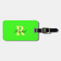 Monograma Iniciales Nombre Plantillas Neon Green G