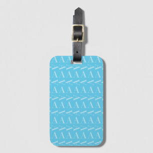 Etiqueta Para Maletas Monograma Letra inicial A, Aqua Blue