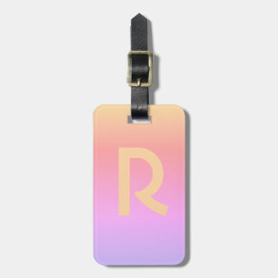 Etiqueta Para Maletas Monograma Letra inicial de estilo rosado moderno