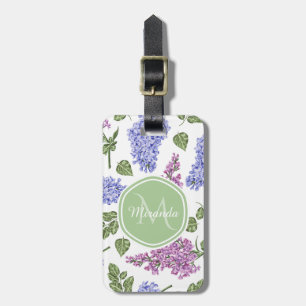 Etiqueta Para Maletas Monograma Lila Lavanda
