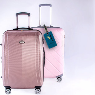 Etiqueta Para Maletas Monograma M color cobalto flor marca de equipaje