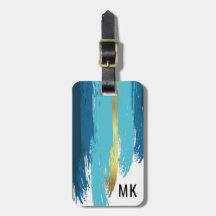 Monograma masculino azul y oro de la marina