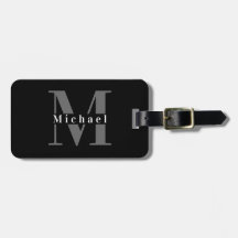 Monograma Masculino Blanco y Negro Inicial