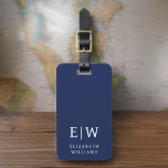 Etiqueta Para Maletas Monograma moderno azul marino Minimalista<br><div class="desc">Aumente su experiencia de viaje con nuestro clásico elegante y moderno Monograma Minimalista Etiqueta para el equipaje. Este accesorio de diseño meticuloso combina a la perfección la elegancia atemporal con el minimalismo contemporáneo, asegurando que su equipaje se destaque con la sofisticación. Diseñada con precisión y atención a los detalles, esta...</div>