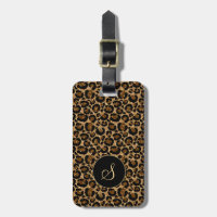 Monograma moderno de leopardo, purpurina y persona