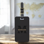 Etiqueta Para Maletas Monograma moderno de oro negro Minimalista<br><div class="desc">Aumente su experiencia de viaje con nuestro clásico elegante y moderno Monograma Minimalista Etiqueta para el equipaje. Este accesorio de diseño meticuloso combina a la perfección la elegancia atemporal con el minimalismo contemporáneo, asegurando que su equipaje se destaque con la sofisticación. Diseñada con precisión y atención a los detalles, esta...</div>