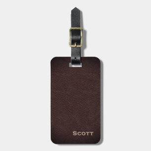 Etiqueta Para Maletas Monograma moderno ejecutivo del modelo de cuero de