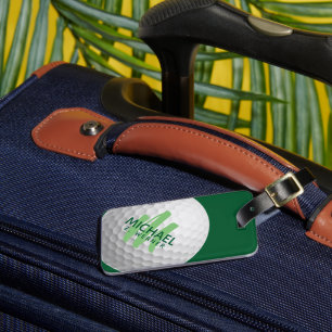 Etiqueta Para Maletas Monograma moderno Golfer Travel