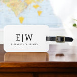 Etiqueta Para Maletas Monograma moderno Minimalista negro y blanco<br><div class="desc">Presentamos nuestra Colección de Monogramas Modernos Minimalistas en Blanco y Negro: Adopte la simplicidad y la sofisticación con nuestros diseños minimalistas, curados para elevar su estilo sin esfuerzo. Esta colección, elaborada con gran interés para la estética moderna, presenta elegantes diseños en blanco y negro acentuados por monogramas personalizados. Desde papel...</div>