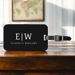 Etiqueta Para Maletas Monograma moderno Minimalista negro y blanco<br><div class="desc">Presentamos nuestra Colección de Monogramas Modernos Minimalistas en Blanco y Negro: Adopte la simplicidad y la sofisticación con nuestros diseños minimalistas, curados para elevar su estilo sin esfuerzo. Esta colección, elaborada con gran interés para la estética moderna, presenta elegantes diseños en blanco y negro acentuados por monogramas personalizados. Desde papel...</div>