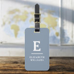 Etiqueta Para Maletas Monograma moderno mínimo azul turbio<br><div class="desc">Aumente su experiencia de viaje con nuestro clásico elegante y moderno Monograma Minimalista Etiqueta para el equipaje. Este accesorio de diseño meticuloso combina a la perfección la elegancia atemporal con el minimalismo contemporáneo, asegurando que su equipaje se destaque con la sofisticación. Diseñada con precisión y atención a los detalles, esta...</div>