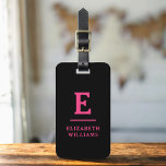 Etiqueta Para Maletas Monograma moderno mínimo de color negro rosado cal<br><div class="desc">Aumente su experiencia de viaje con nuestro clásico elegante y moderno Monograma Minimalista Etiqueta para el equipaje. Este accesorio de diseño meticuloso combina a la perfección la elegancia atemporal con el minimalismo contemporáneo, asegurando que su equipaje se destaque con la sofisticación. Diseñada con precisión y atención a los detalles, esta...</div>