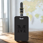 Etiqueta Para Maletas Monograma moderno negro Minimalista<br><div class="desc">Aumente su experiencia de viaje con nuestro clásico elegante y moderno Monograma Minimalista Etiqueta para el equipaje. Este accesorio de diseño meticuloso combina a la perfección la elegancia atemporal con el minimalismo contemporáneo, asegurando que su equipaje se destaque con la sofisticación. Diseñada con precisión y atención a los detalles, esta...</div>