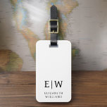 Etiqueta Para Maletas Monograma moderno negro y blanco Minimalista<br><div class="desc">Aumente su experiencia de viaje con nuestro clásico elegante y moderno Monograma Minimalista Etiqueta para el equipaje. Este accesorio de diseño meticuloso combina a la perfección la elegancia atemporal con el minimalismo contemporáneo, asegurando que su equipaje se destaque con la sofisticación. Diseñada con precisión y atención a los detalles, esta...</div>
