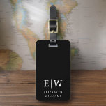 Etiqueta Para Maletas Monograma moderno negro y blanco Minimalista<br><div class="desc">Aumente su experiencia de viaje con nuestro clásico elegante y moderno Monograma Minimalista Etiqueta para el equipaje. Este accesorio de diseño meticuloso combina a la perfección la elegancia atemporal con el minimalismo contemporáneo, asegurando que su equipaje se destaque con la sofisticación. Diseñada con precisión y atención a los detalles, esta...</div>