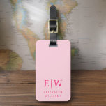 Etiqueta Para Maletas Monograma moderno rosado caliente Minimalista<br><div class="desc">Aumente su experiencia de viaje con nuestro clásico elegante y moderno Monograma Minimalista Etiqueta para el equipaje. Este accesorio de diseño meticuloso combina a la perfección la elegancia atemporal con el minimalismo contemporáneo, asegurando que su equipaje se destaque con la sofisticación. Diseñada con precisión y atención a los detalles, esta...</div>