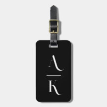 Monograma moderno y elegante en blanco y negro