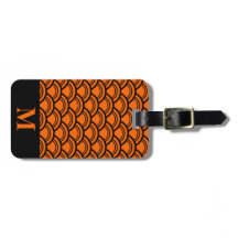 Monograma Naranja Art Deco Escama de Pez Venera